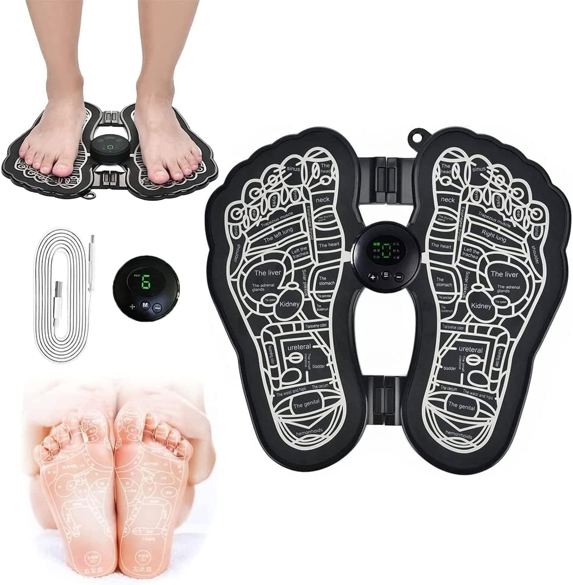 Foot Massager Pain Relief,Elecrtic EMS Massage Mat -8 Mode/16 Vibration Automatic Wireless Folding Massager (Foot Massager) Foot Massager Pain Relief,Elecrtic EMS Massage Mat -8 Mode/16 Vibration Automatic Wireless Folding Massager (Foot Massager)